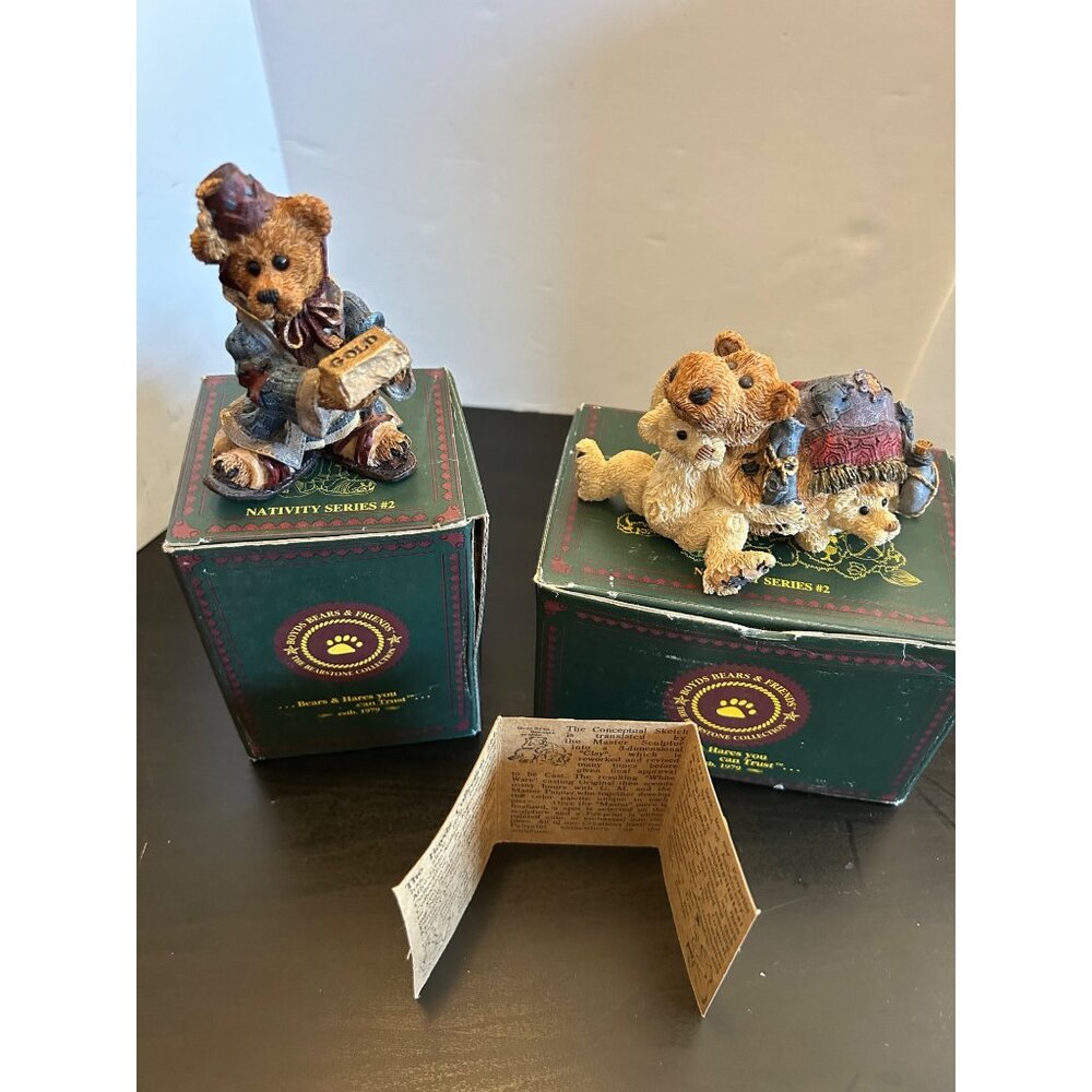 Boyds Bears Nativity Series #2 Thatcher & Eden Figurines Collectible Christmas